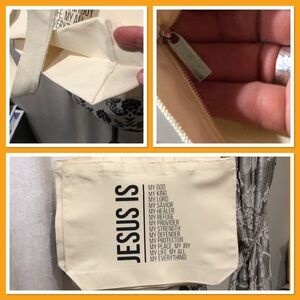 New inspirational Cream Canvas large  Tote Bag